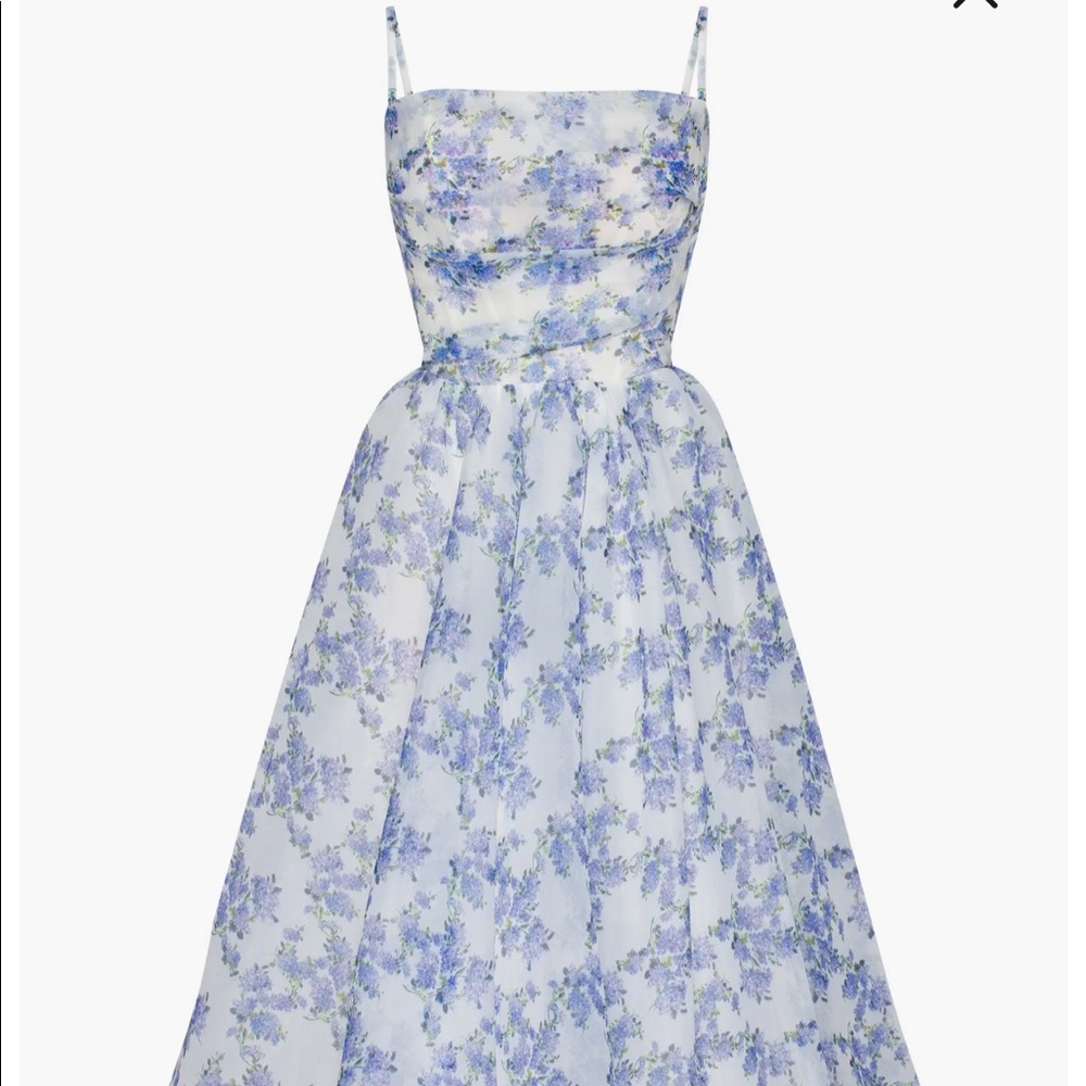 Milla Ravishing blue hydrangea corset midi dress, Garden of Eden